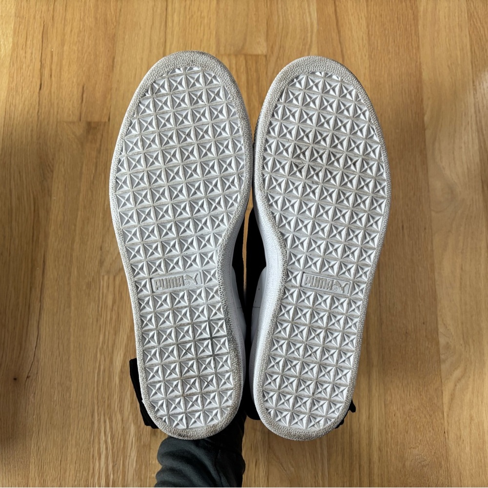 Puma White and Black Basket Bow Women's Sneakers - Picture 5 of 6